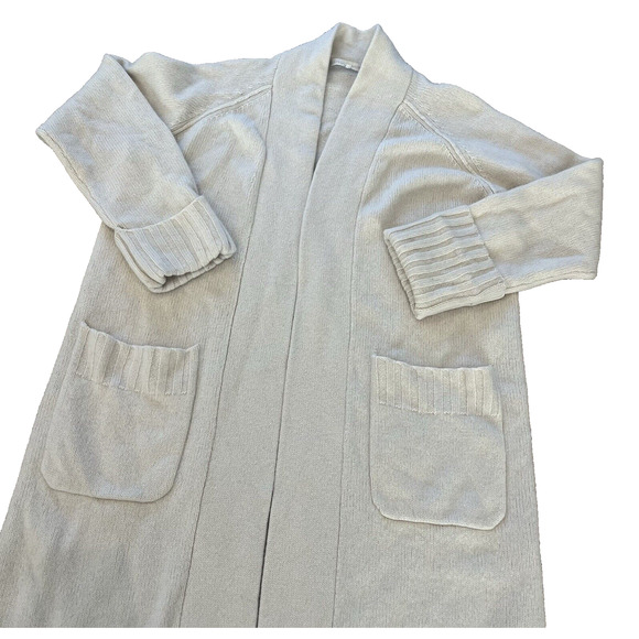 Naked Cashmere Tilyn Ecru Cream Longline Duster Cardigan Pockets Thick Cashmere - Picture 4 of 13